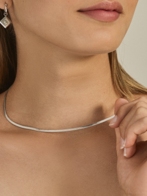 Essentielle Snake Necklace Silver Colour
