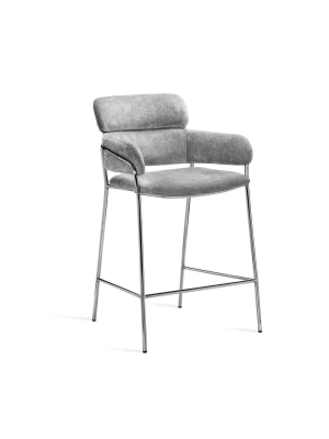 Interlude Home Marino Counter Stool In Ocean Grey