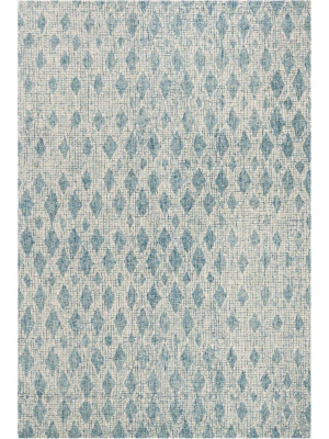 Abstract Ivory/blue Area Rug
