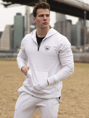 American Cotton Fleece Quarter Zip Hooded Sweatshirt