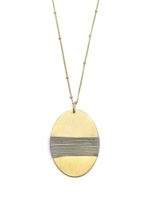 Kaia Necklace - Gray Medallion