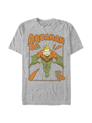 Men's Justice League Aquaman Vintage T-shirt