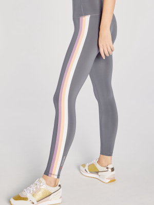 High Waisted 3 Stripe 7/8 Legging | Iron Gate