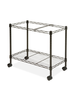 Lorell Vertical Filing Cabinet Mobile Cart Wire Single-tier Steel - Black