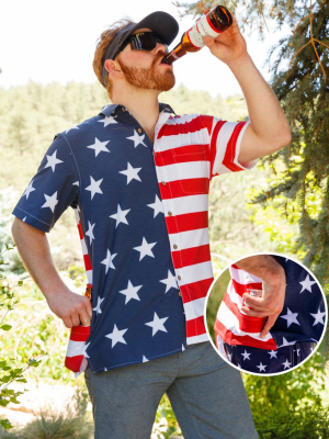 The Johnny Adams | Men's American Flag Stretch Hawaiian Shirt