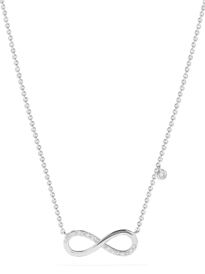 Effy Novelty 14k White Gold Diamond Infinity Necklace, 0.08 Tcw