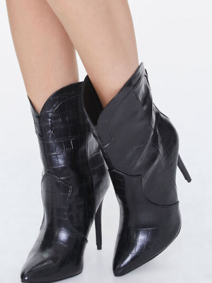 Faux Leather Stiletto Booties