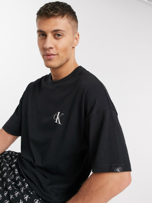 Calvin Klein Ck One Logo Crew Neck Lounge T-shirt In Black