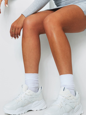 White Chunky Panelled Sneakers