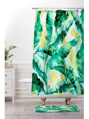 Marta Barragan Camarasa Banana Leaf Bath Mat Green - Deny Designs