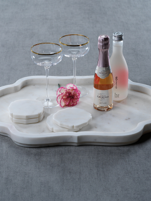 Pietre White Marble Tray