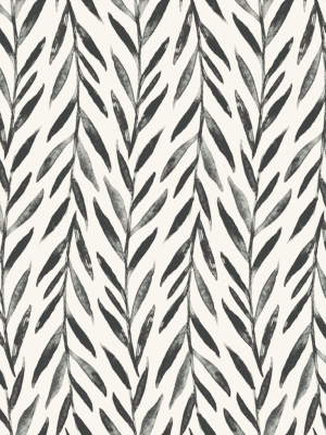 Willow Wallpaper In Black From The Magnolia Home Vol. 3 Collection By Joanna Gaines