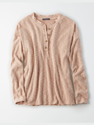 Ae Soft & Sexy Plush Long Sleeve Henley T-shirt