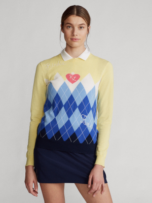 Argyle Cashmere-blend Golf Sweater