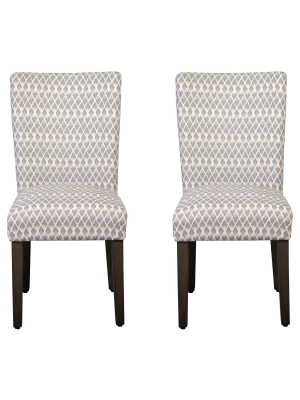 Set Of 2 Parson Dining Chair Wood/gray Diamond - Homepop