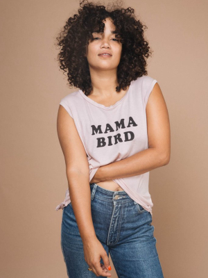 Mama Bird Muscle Tee In Pink