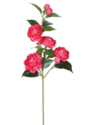 Artificial Camellia Spray (29") Pink - Vickerman