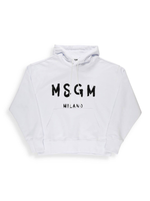 Msgm Logo Printed Hoodie