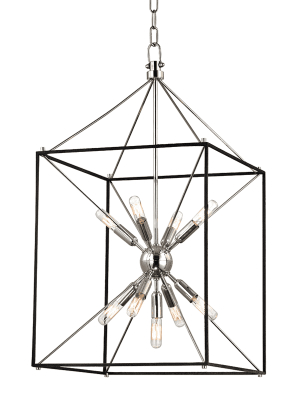 Glendale 9 Light Pendant Polished Nickel