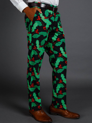 The Deck Yourselves | Mens Holly Print Christmas Pants