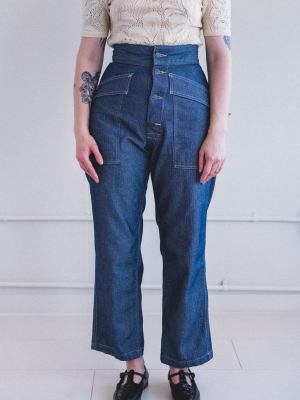 Tanker Pant In Herringbone Twill Denim