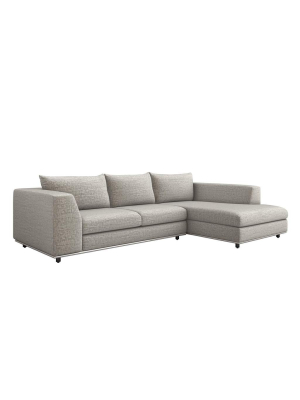 Interlude Home Comodo Right Chaise 2 Piece Sectional - Feather Gray