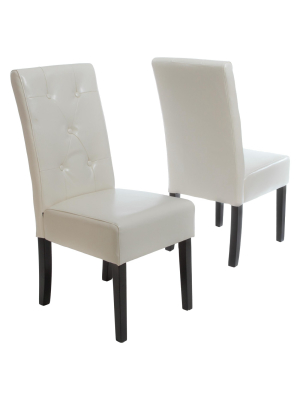 Set Of 2 Taylor Dining Chairs Ivory - Christopher Knight Home