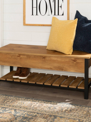 48" Open Top Storage Bench With Shoe Shelf - Saracina Home