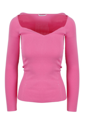 Balenciaga Sweetheart Neckline Knit Top