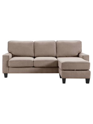 86" Palisades Reversible Small Space Sectional With Storage - Serta
