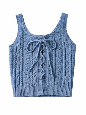 'madison' Cable Knit Lace-up Tank Top (5 Colors)