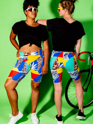 The Lucid Jungle | Primary Mosaic Bike Shorts