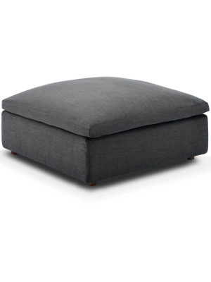 Carmen Overstuffed Ottoman Gray