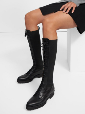 Laced Lug Boot In Leather
