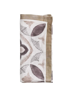 Kim Seybert Valencia Napkin - Set Of 4 - White & Brown