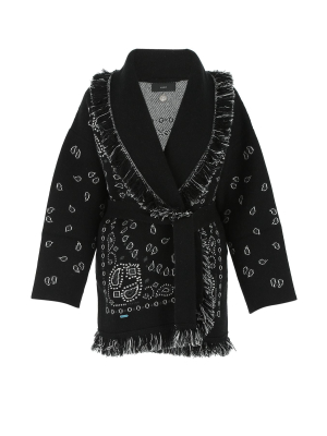 Alanui Oversized Bandana Intarsia Cardigan