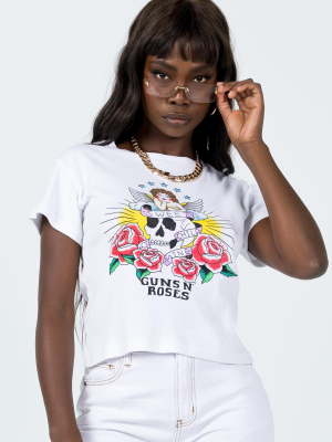 Guns N Roses Rib Fit Tee White