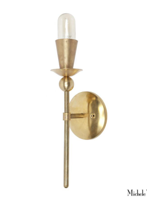 Brass Single Polyform Wall Sconce Light