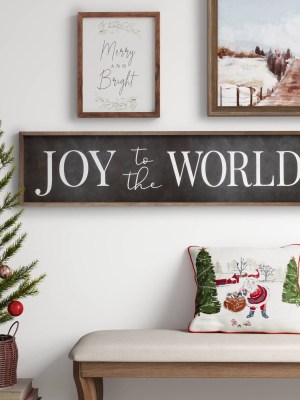 10" X 40" Joy To The World Wooden Wall Decor Sign White/black - Threshold™