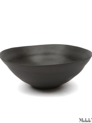 Matte Porcelain Serving Bowl Black - Large