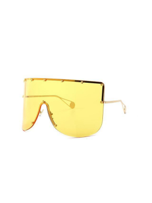 Elaiza Oversized Sunglasses - Gold Yellow