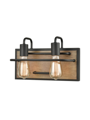 Copley 2-light Vanity Light In Matte Black And Aspen