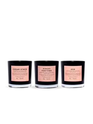 Candle Trio: Cedar Stack, Hinoki Fantôme And St. Al. Minis In Gift Box