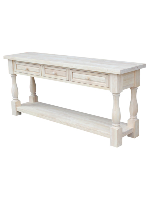 Tuscan Console Table - Unfinished - International Concepts