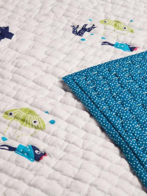 Nursery Works Oceanography Organic Hand Quilted Blanket