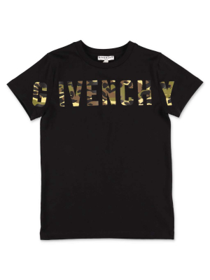 Givenchy Kids Logo Camouflage Print T-shirt
