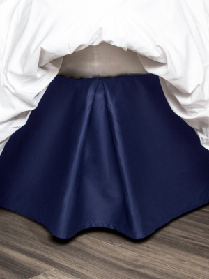 The Navy Blue Pleated Bed Skirt