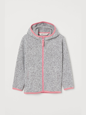 Hooded Knit Fleece Jacket