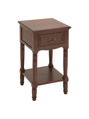 Wood Square Beveled Edge End Table Chestnut - Olivia & May