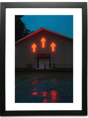 Church With Neon Crosses - Limited Edition Photograph